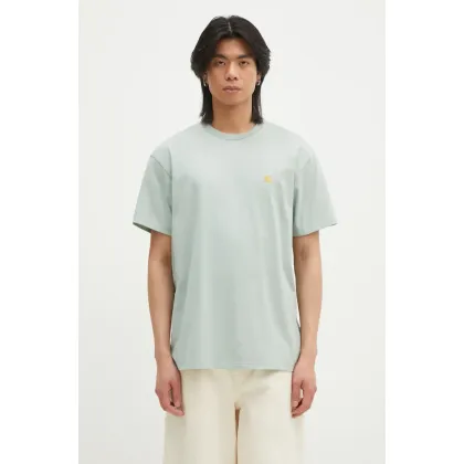 Zdjęcie Carhartt WIP t-shirt bawełniany Chase męski kolor zielony z aplikacją I026391.2O2XX
