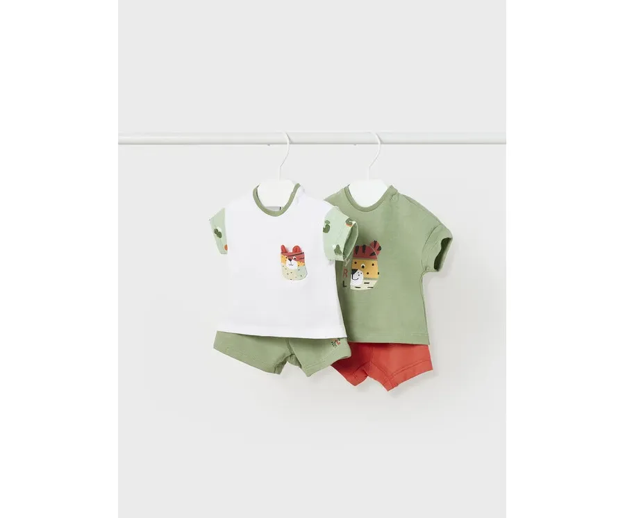 obrazek 1 Mayoral Komplet 2 t-shirtów i spodenek 1629 Kolorowy Regular Fit