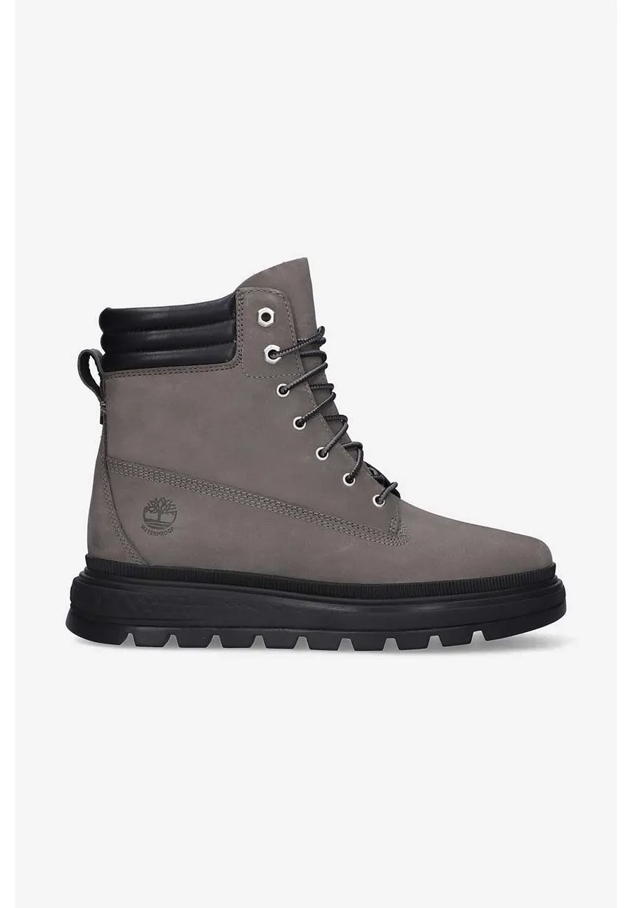 obrazek 1 Timberland workery skórzane Ray City 6 IN Boot WP damskie kolor szary na płaskim obcasie A43HP-GREY