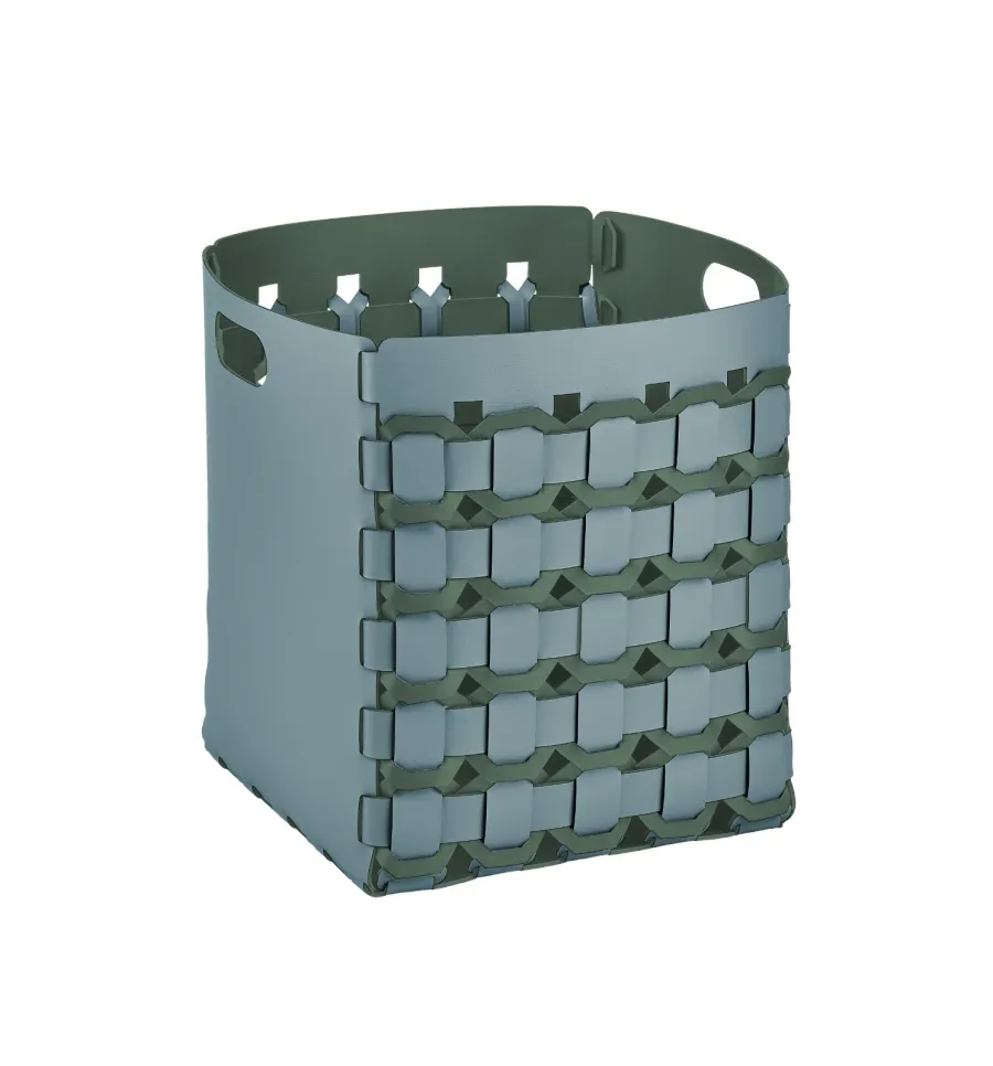 obrazek 1 Pleciony jasnobłękitny pastelowy kosz Geometria Octagon 35x35xH40 cm