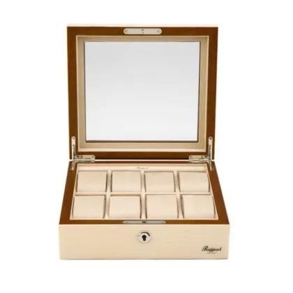 Picture A unique beige wooden case for a watch collector