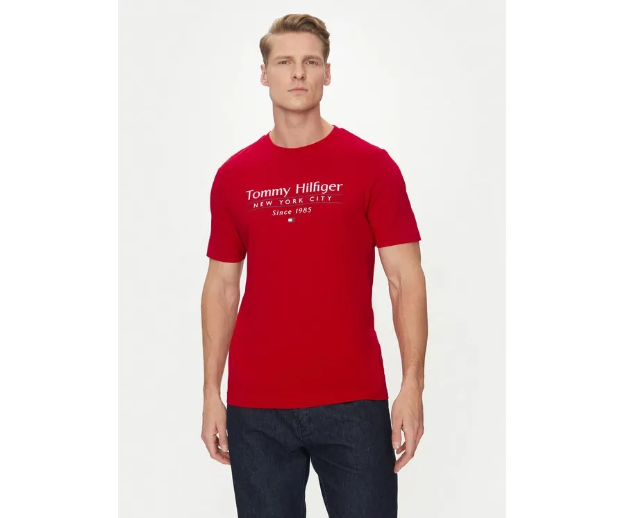 obrazek 1 Tommy Hilfiger T-Shirt Center Stack MW0MW38621 Czerwony Regular Fit