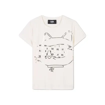 Zdjęcie Karl Lagerfeld Kids T-Shirt Z30447 M Écru Regular Fit