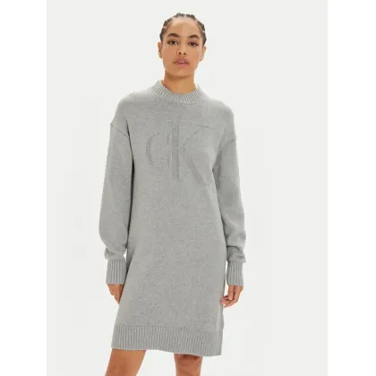Zdjęcie Calvin Klein Jeans Sukienka dzianinowa Intrasia J20J224923 Szary Relaxed Fit