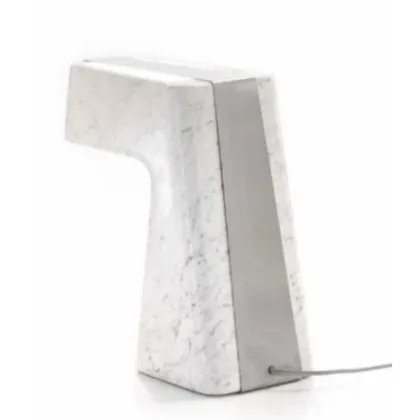 Zdjęcie Piękna stylowa lampa biurkowa z marmuru Carrara - Il Paralume Marina