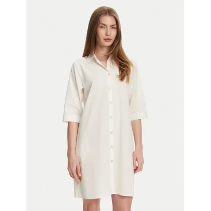 Zdjęcie Selmark Sukienka koszulowa BM033 Écru Relaxed Fit