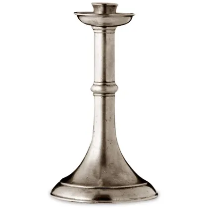 Zdjęcie Pojedynczy świecznik z pewteru - włoski design