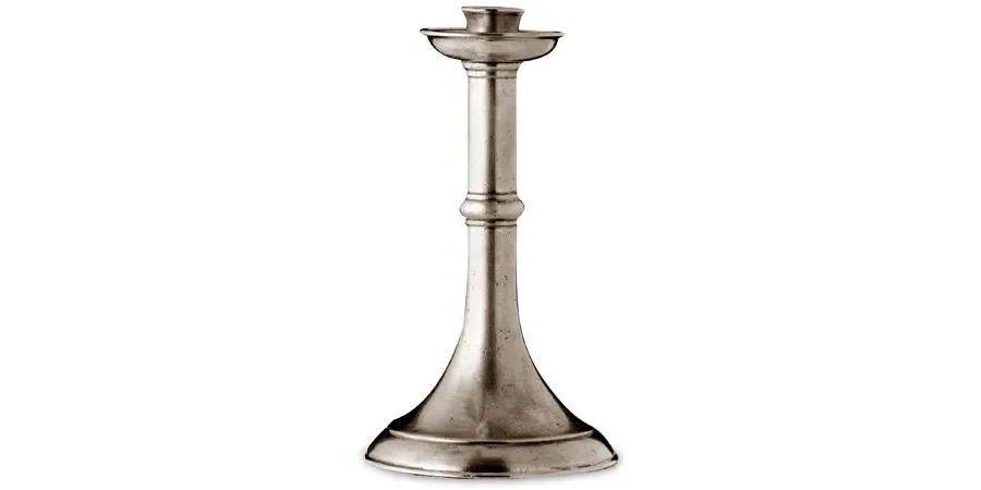 obrazek 1 Pojedynczy świecznik z pewteru - włoski design