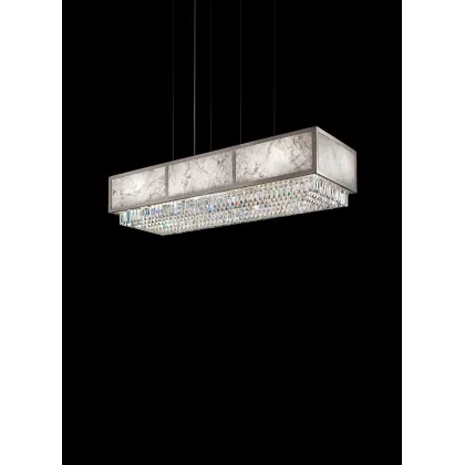 Zdjęcie Unikalny żyrandol z kryształami i marmurowymi zdobieniami