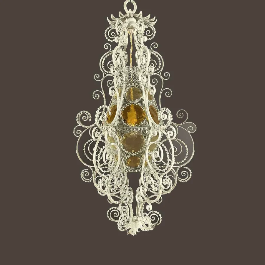 obrazek 2 Prestiżowa lampa z kutego żelaza XX wiek