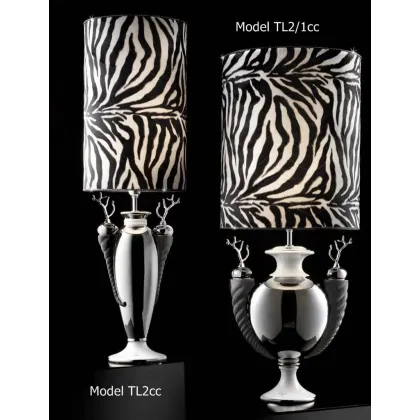 Picture Ceramic lamp with a designer lampshade