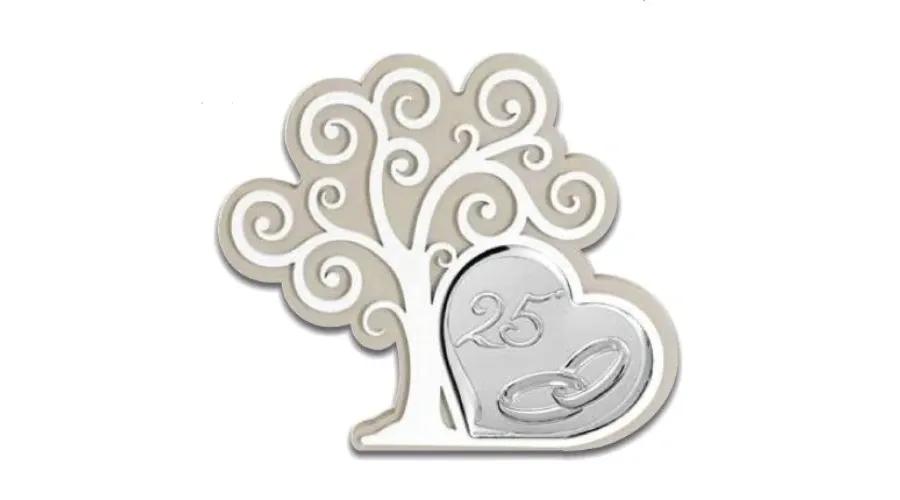 obrazek 1 Wyjątkowa srebrna ozdoba 17,3х14,9 cm na 25 rocznicę ślubu
