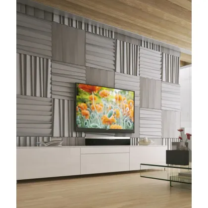 Zdjęcie 120x60 cm VT - PB04 (S96 ciemny szary) ŻALUZJE - panel dekor 3D beton architektoniczny