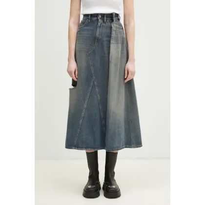 Zdjęcie MM6 Maison Margiela spódnica jeansowa kolor niebieski maxi rozkloszowana S52ME0022