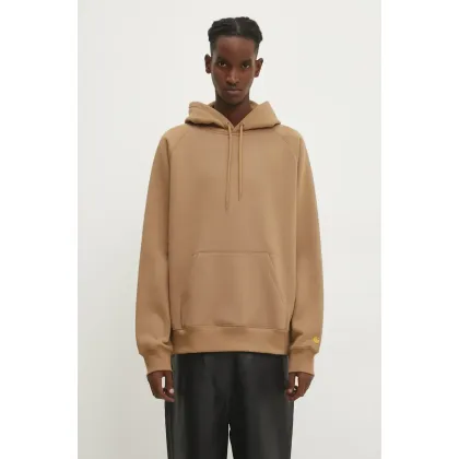 Zdjęcie Carhartt WIP bluza Hooded Chase Sweat męska kolor beżowy z kapturem gładka I033661.2GQXX