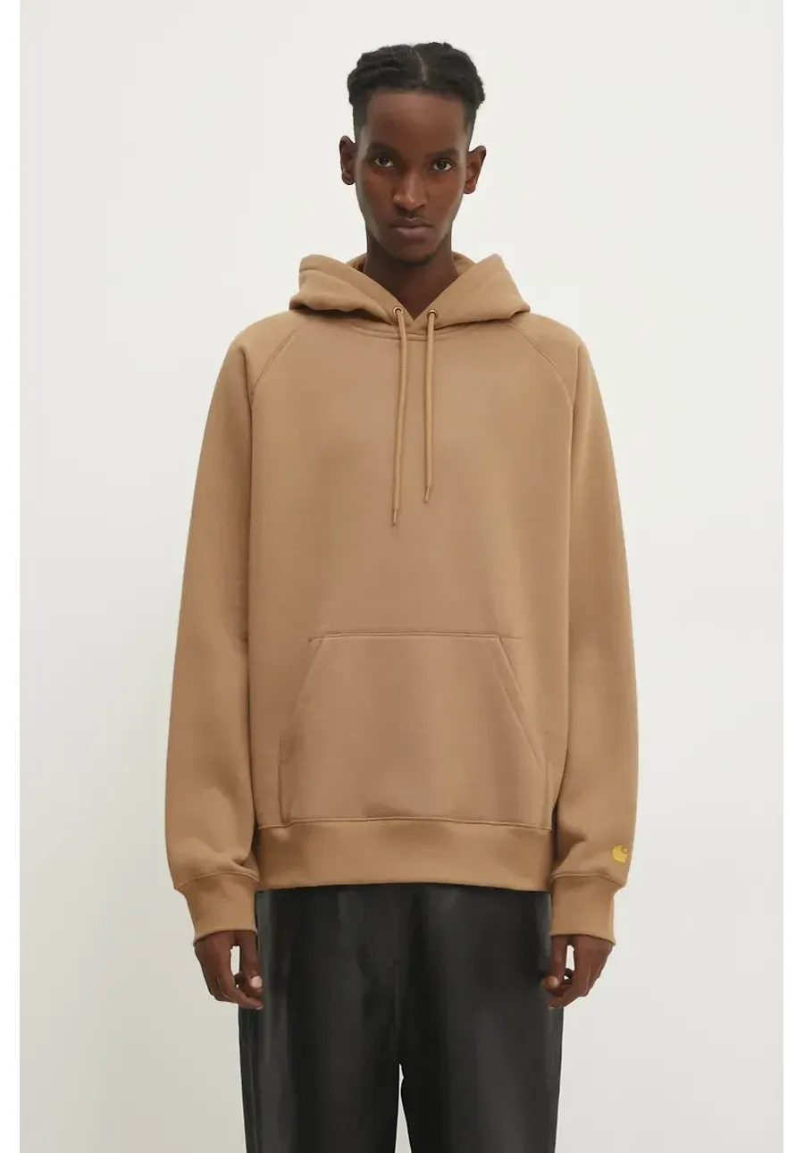 obrazek 1 Carhartt WIP bluza Hooded Chase Sweat męska kolor beżowy z kapturem gładka I033661.2GQXX