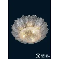 Picture A stunning ceiling lamp with leaves made of Murano glass