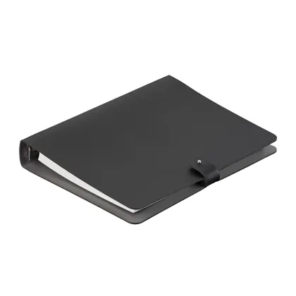 Zdjęcie Wyjątkowy skórzany segregator na dokumenty 16,5х25 cm w kolorze czarnym