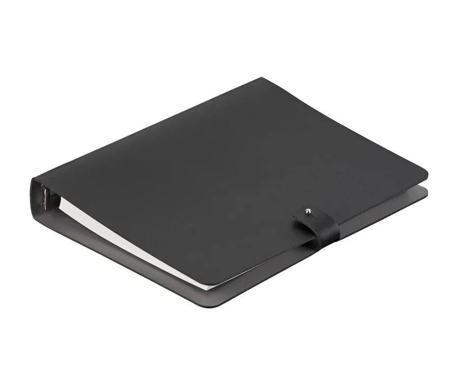 obrazek 1 Wyjątkowy skórzany segregator na dokumenty 16,5х25 cm w kolorze czarnym