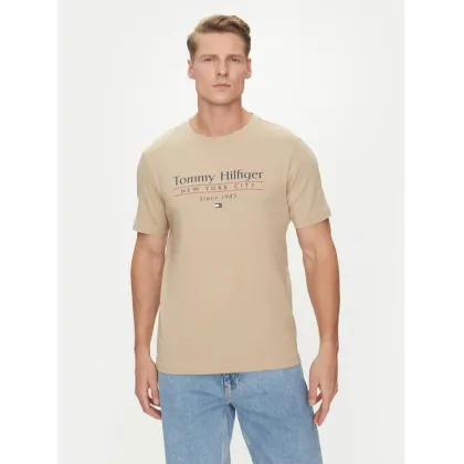 Zdjęcie Tommy Hilfiger T-Shirt Center Stack MW0MW38621 Beżowy Regular Fit