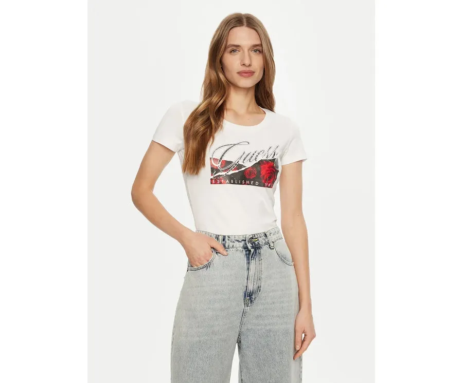 obrazek 1 Guess T-Shirt W5RI03 J1314 Biały Regular Fit