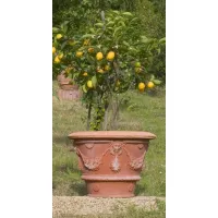 Picture A prestigious high flower pot made of Italian terracotta - Fornace Masini