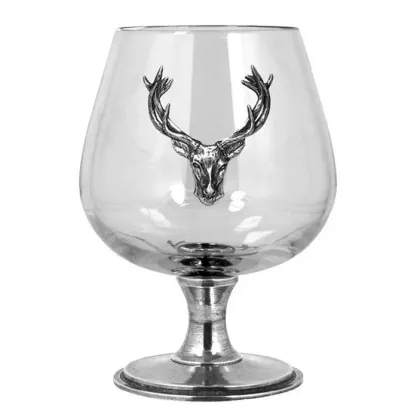 Zdjęcie Gustowny kieliszek do brandy z cynowym jeleniem