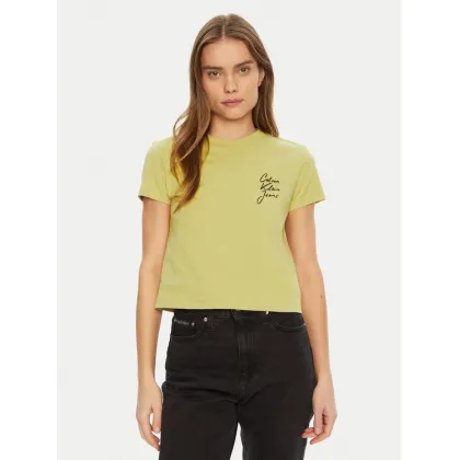 Zdjęcie Calvin Klein Jeans T-Shirt Script Institutional J20J224984 Zielony Slim Fit