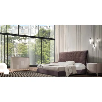 Zdjęcie Włoskie łóżko z wysokim, pikowanym zagłówkiem i skrzynią 160x200cm - Casa + 39