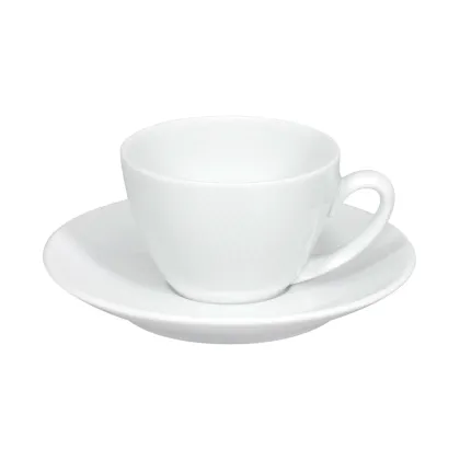 Picture Spirit White porcelain coffee cup and saucer from a collection combining modern design with subtle relief - Vista Alegre