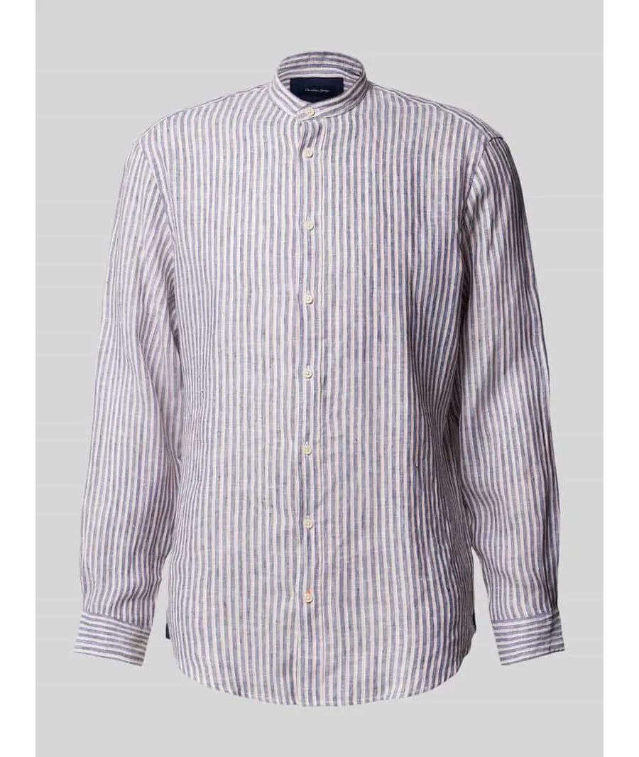 obrazek 1 Koszula lniana o kroju regular fit ze stójką