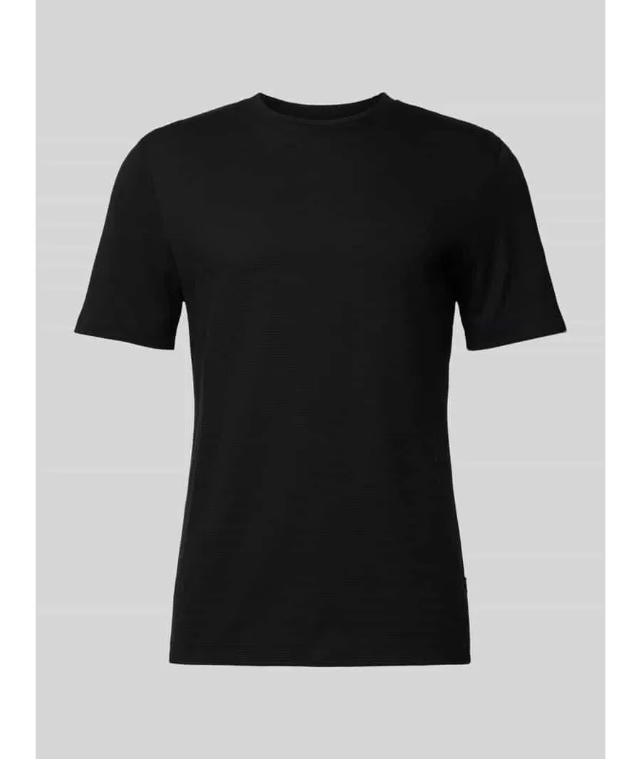 obrazek 1 T-shirt z prążkowanym, okrągłym dekoltem model ‘TIBURT’