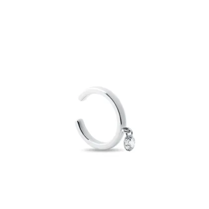 Zdjęcie Nausznica z białego złota z laboratoryjnym diamentem KLENOTA