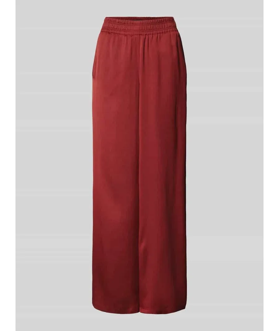 obrazek 1 Spodnie materiałowe z szeroką nogawką i elastycznym pasem model ‘CEILING’