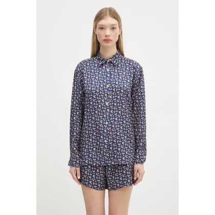 Zdjęcie A.P.C. koszula Chemise Gabrielle damska kolor granatowy relaxed z kołnierzykiem klasycznym VIALN.F12607
