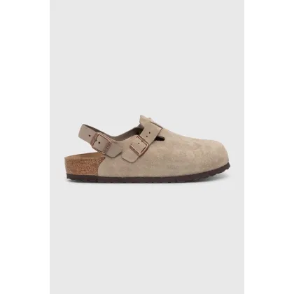 Zdjęcie Birkenstock klapki zamszowe Tokio męskie kolor beżowy 1028287