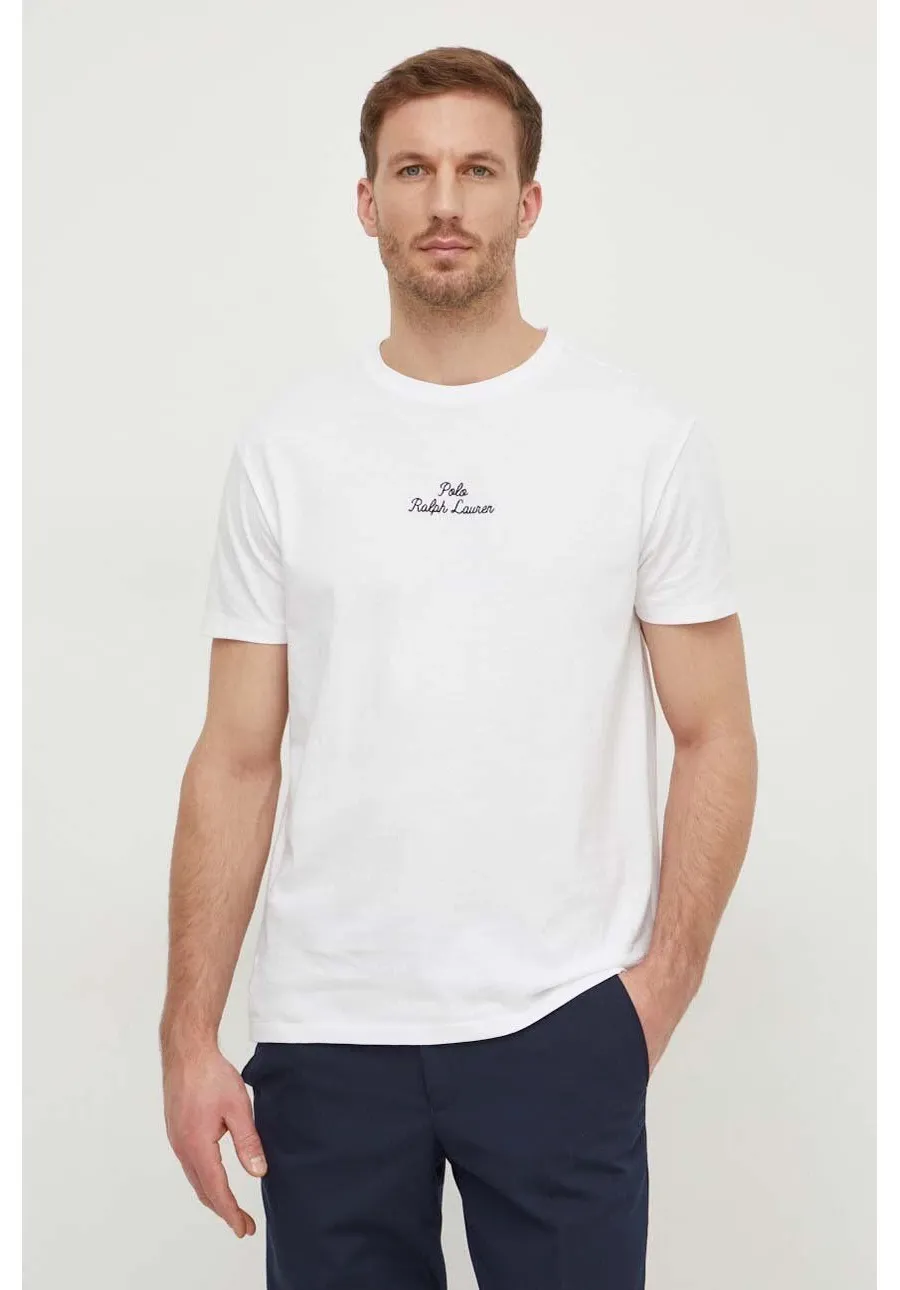 obrazek 1 Polo Ralph Lauren t-shirt bawełniany męski kolor biały gładki