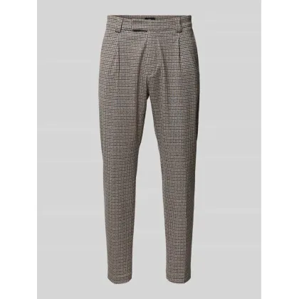 Zdjęcie Spodnie o kroju slim fit z zakładkami w pasie i szlufkami na pasek model ‘SANDO’