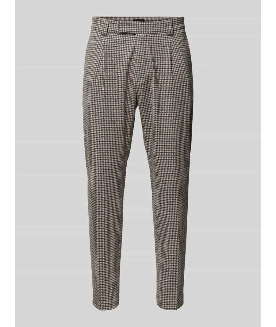 obrazek 1 Spodnie o kroju slim fit z zakładkami w pasie i szlufkami na pasek model ‘SANDO’