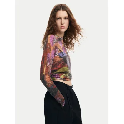 Zdjęcie Desigual Sweter Camo Petals 24WWJF75 Kolorowy Regular Fit