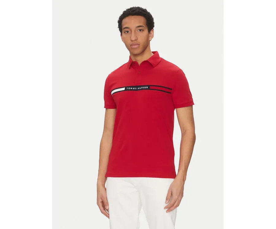 obrazek 1 Tommy Hilfiger Polo Chest Insert MW0MW38130 Czerwony Regular Fit
