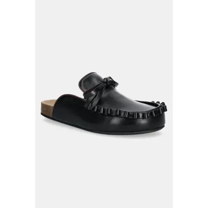 Zdjęcie JW Anderson klapki Ruffle Loafer damskie kolor czarny LF0069 LA0323 999