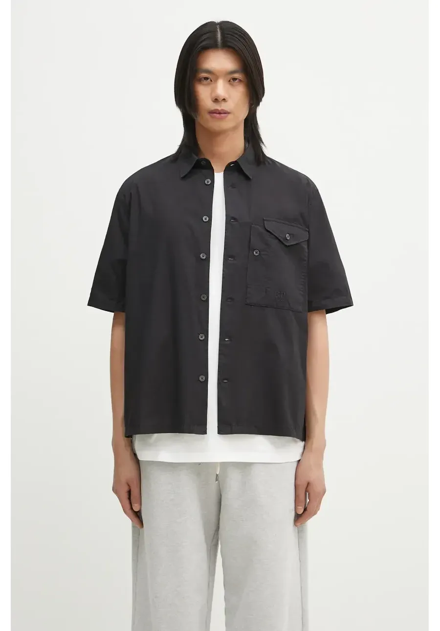 obrazek 1 C.P. Company koszula bawełniana męska kolor czarny relaxed z kołnierzykiem klasycznym 18CMSH249A005328G