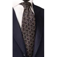 Zdjęcie Wyjątkowy krawat z jedwabiu i lnu od włoskiego producenta
