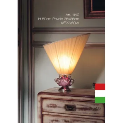 Zdjęcie Luksusowa lampa stołowa z kryształową różą i podwójnym kloszem z tkaniny - Il Paralume Marina