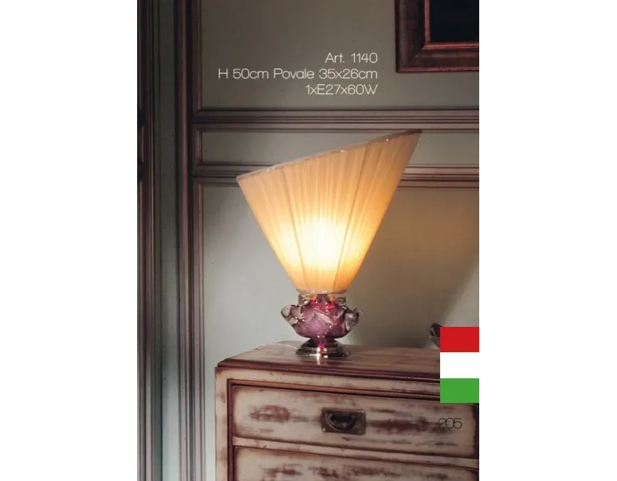obrazek 1 Luksusowa lampa stołowa z kryształową różą i podwójnym kloszem z tkaniny - Il Paralume Marina