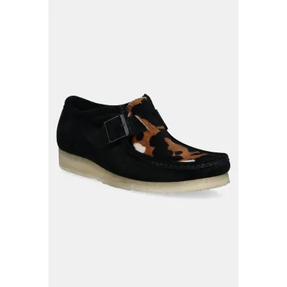 Zdjęcie Clarks Originals półbuty zamszowe WallabeeBuckle męskie kolor czarny 26180611
