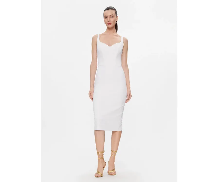 obrazek 1 Elisabetta Franchi Sukienka koktajlowa AB-544-41E2-V360 Biały Slim Fit