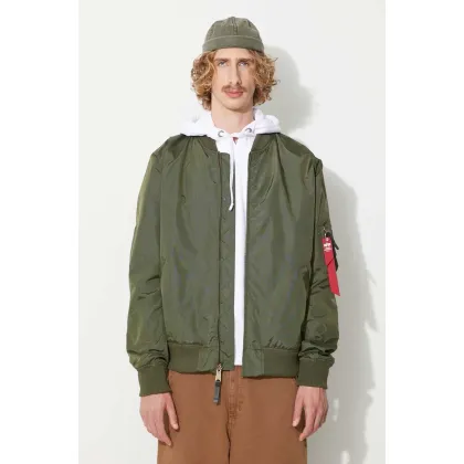 Zdjęcie Alpha Industries kurtka bomber męski kolor zielony przejściowa