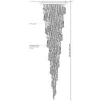 Picture Contemporary cascading chandelier with transparent Murano Drop glass elements – Il Paralume Marina